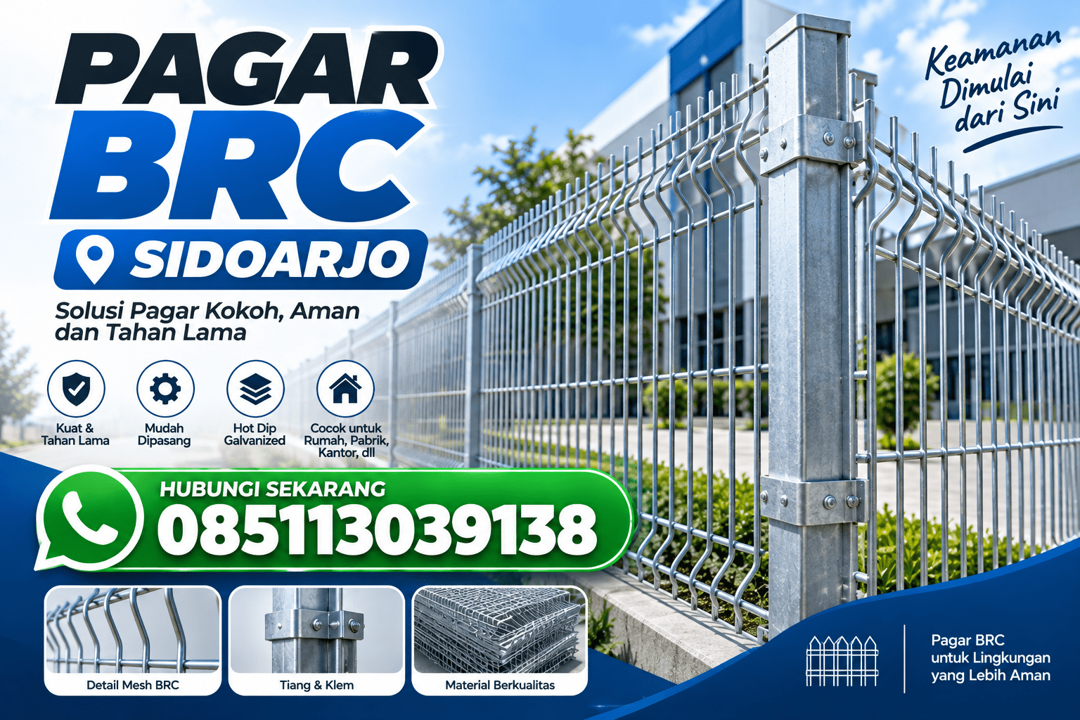 Jual Pagar BRC Sidoarjo Berkualitas Tinggi - Kamiza Store